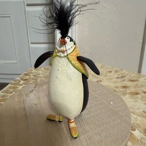 Krinkles Penguin Bird Figurine - Black and White